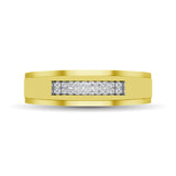 10K Yellow Gold Diamond 1/10 Ctw Mens Ring