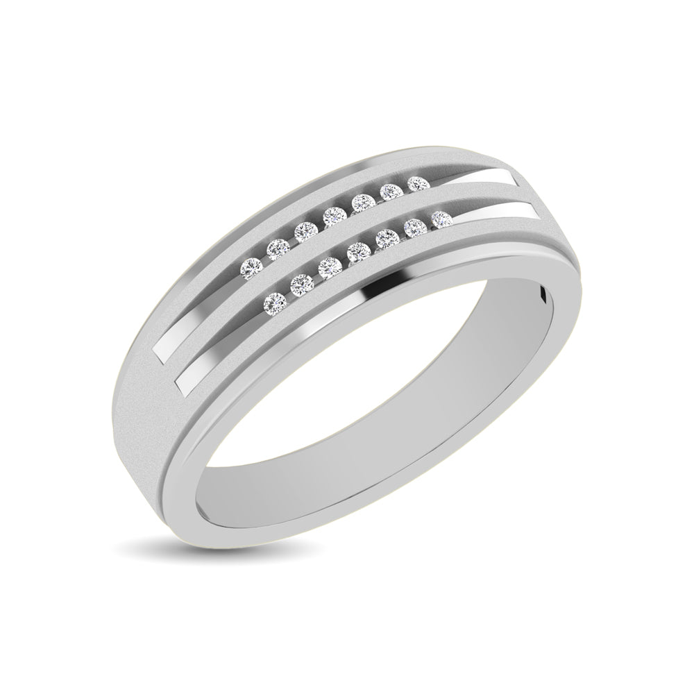 10K White Gold Diamond 1/10 Ctw Mens Ring