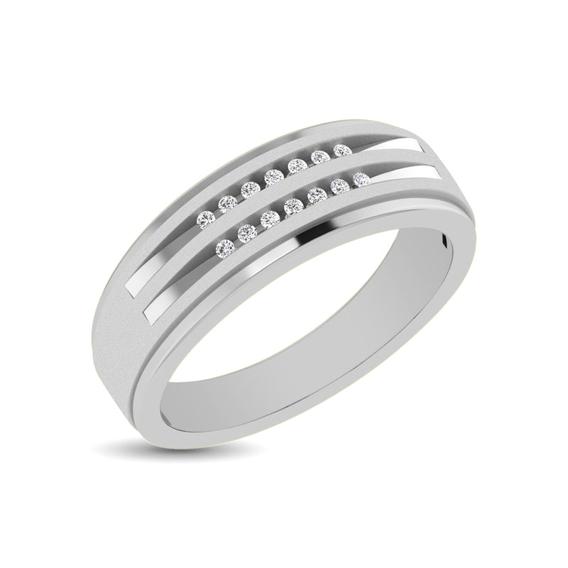 10K White Gold Diamond 1/10 Ctw Mens Ring