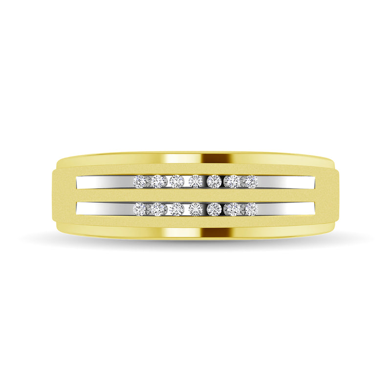 10K Yellow Gold Diamond 1/10 Ctw Mens Ring