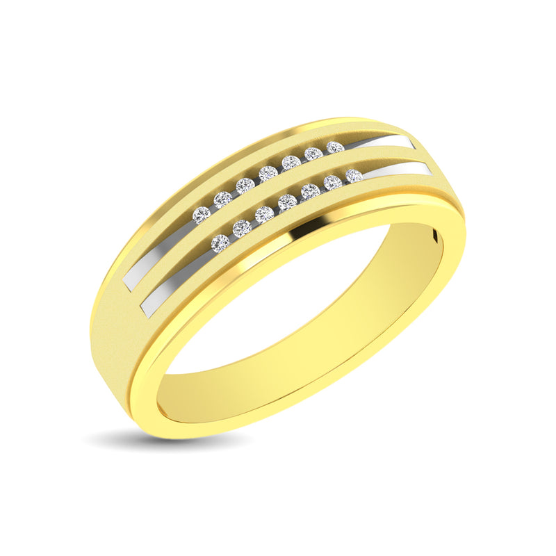 10K Yellow Gold Diamond 1/10 Ctw Mens Ring