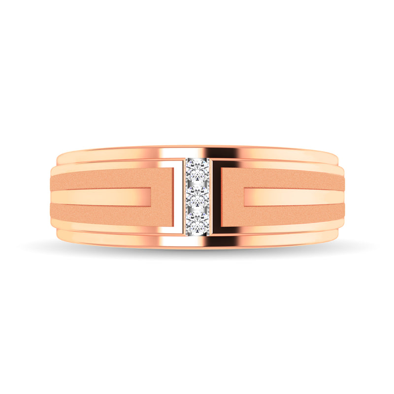 10K Rose Gold 1/10 Ct.Tw. Diamond Men's Ring