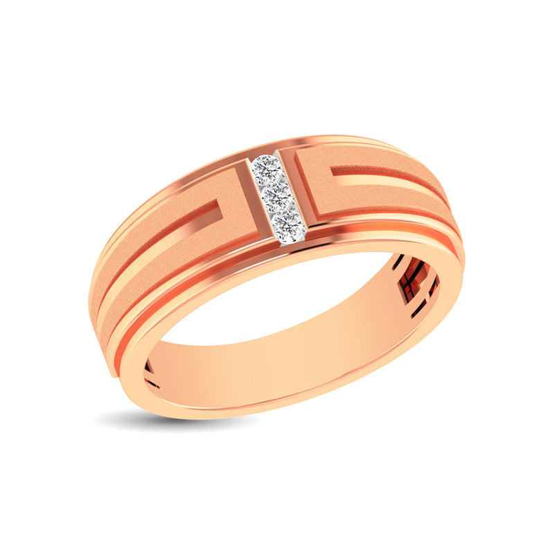 10K Rose Gold 1/10 Ct.Tw. Diamond Men's Ring