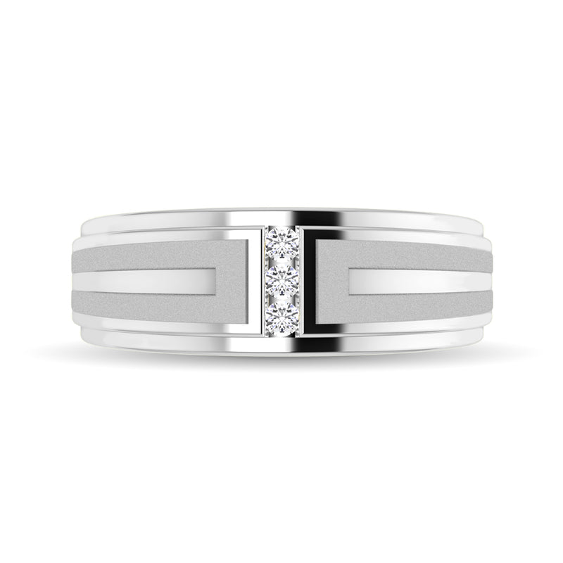 10K White Gold 1/10 Ct.Tw. Diamond Men's Ring