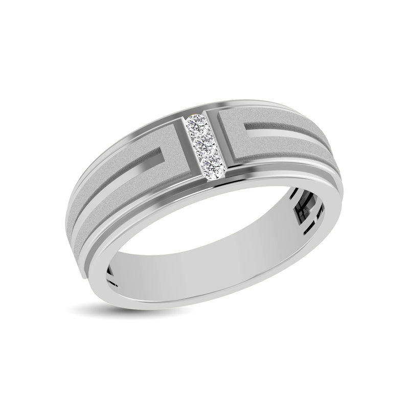 10K White Gold 1/10 Ct.Tw. Diamond Men's Ring