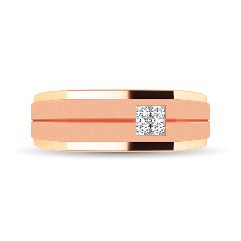 10K Rose Gold 1/10 Ct.Tw. Diamond Men's Ring