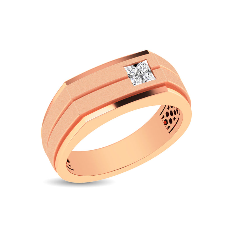 10K Rose Gold 1/10 Ct.Tw. Diamond Men's Ring