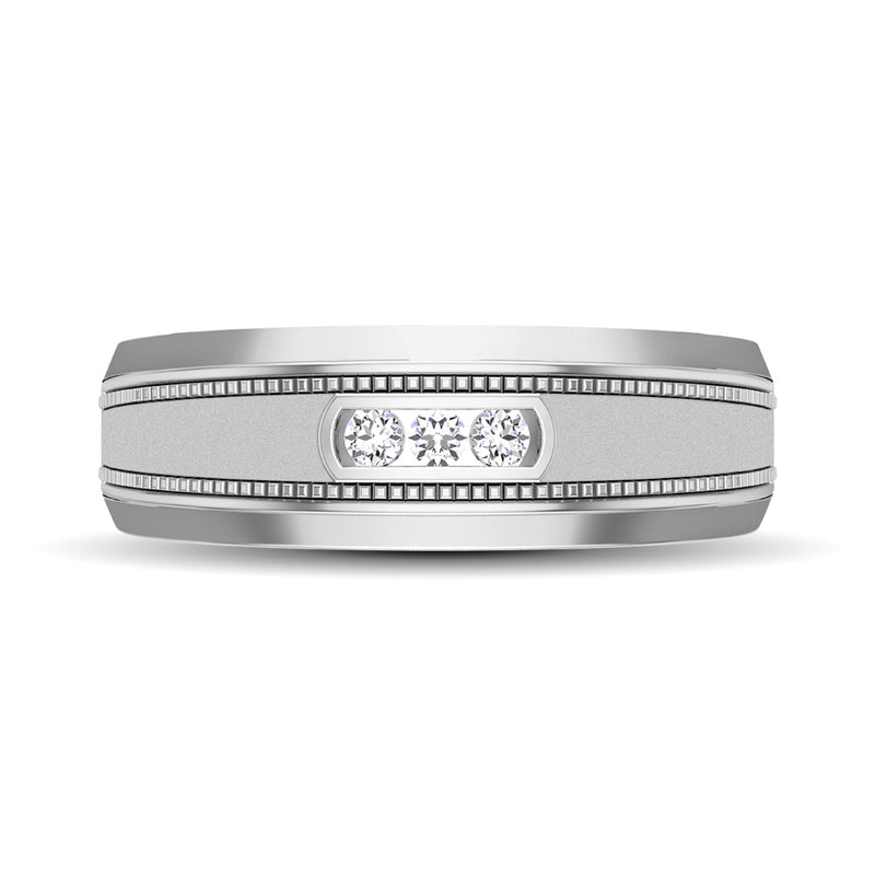 10K White Gold Diamond 1/10 Ctw Mens Ring