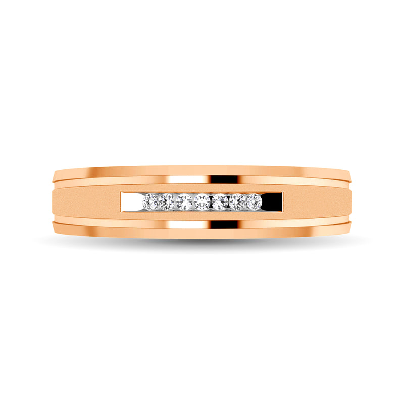 10K Rose Gold 1/20 Ct.Tw. Diamond Comfort Fit Ladies Band
