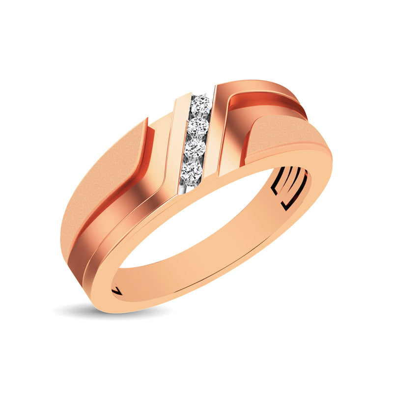 10K Rose Gold 1/10 Ct.Tw. Diamond Mens Band