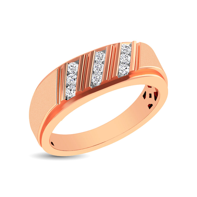 10K Rose Gold 1/4 Ct.Tw. Diamond Mens Band