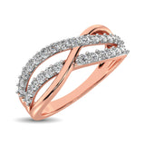 10K Rose Gold 1/10 Ct.Tw. Diamond Criss Cross Ring