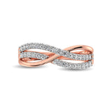 10K Rose Gold 1/10 Ct.Tw. Diamond Criss Cross Ring