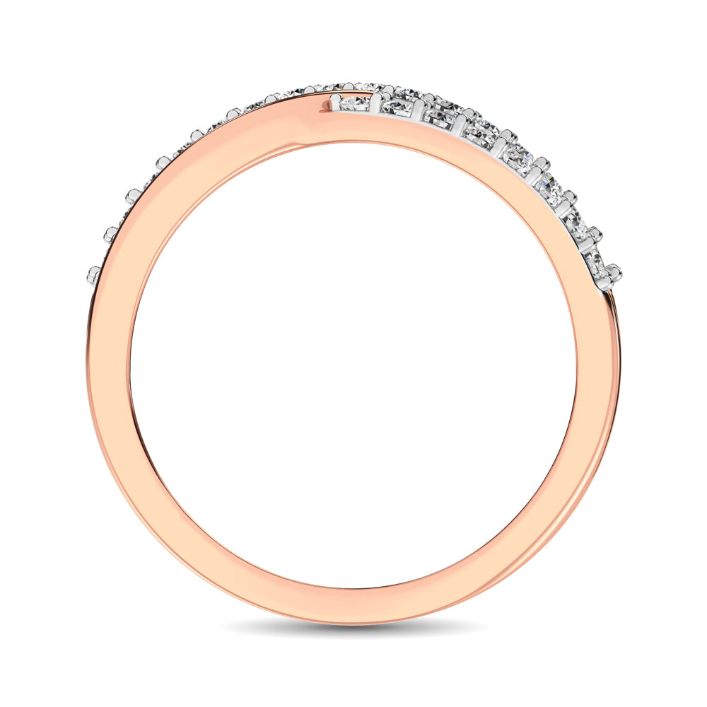 10K Rose Gold 1/10 Ct.Tw. Diamond Criss Cross Ring