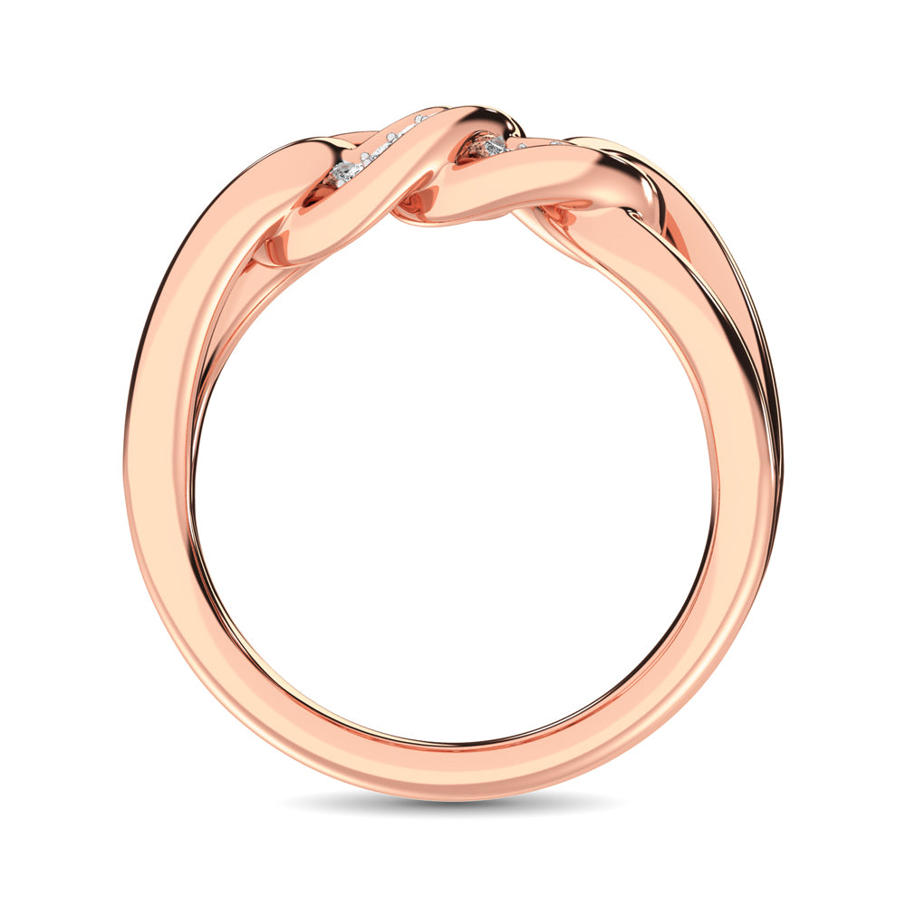 10K Rose Gold 1/5 Ct.Tw. Diamond Interlinked Circle Ring