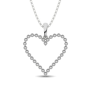 Sterling Silver 1/10 Ct.Tw. Diamond Heart Pendant