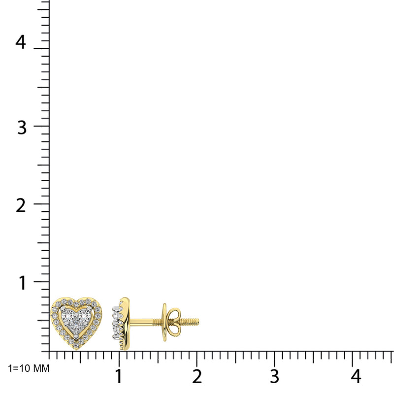 10K White Gold 1/3 Ct.Tw. Diamond Heart Stud Earrings