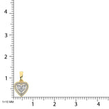 10K Yellow Gold 1/6 Ct.Tw. Diamond Heart Pendant