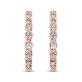 10K Rose Gold 1/3 Ct.Tw. Diamond Hoop Earrings