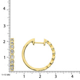 14K Yellow Gold 1/3 Ct.Tw. Diamond Hoop Earrings