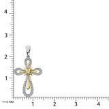 10K Two Tone 1/5 Ct.Tw. Diamond Cross Pendant