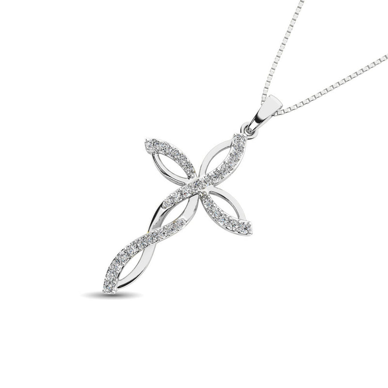 Diamond 1/5 Ct.Tw Twist cross Pendant