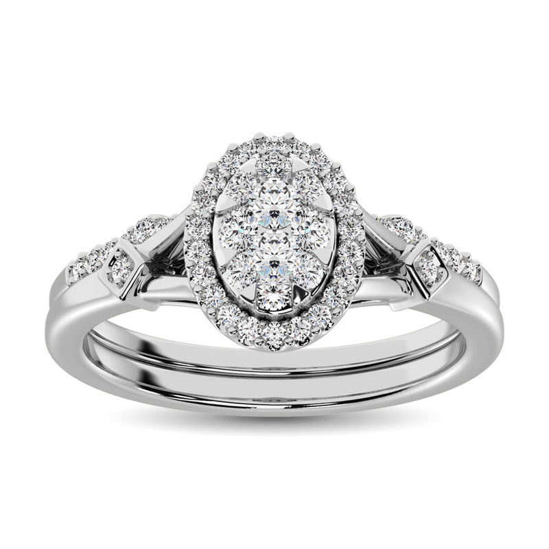 14K White Gold 1/2 Ctw Diamond Bridal Ring