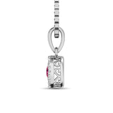 14K White Gold Diamond 1/4 Ct.Tw. and Ruby Pendant