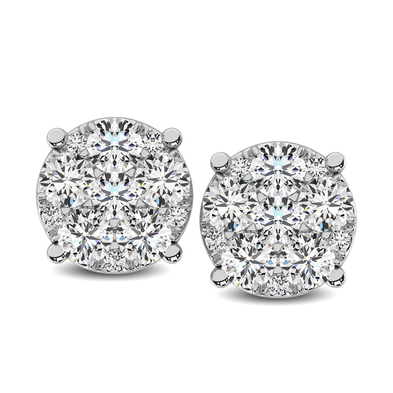 Diamond 9/10 Ct.Tw. Flower Stud Earrings