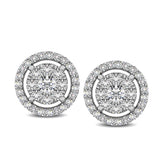 Diamond 1/2 Ct.Tw. Round Double Frame Stud Earrings