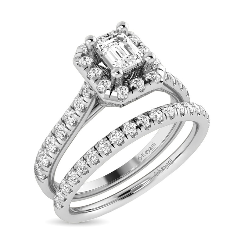 14K White Gold 1Ct.Tw. Diamond keyani Bridal Ring