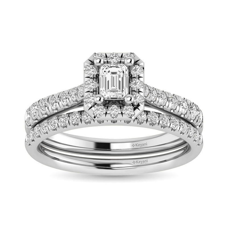 14K White Gold 1Ct.Tw. Diamond keyani Bridal Ring