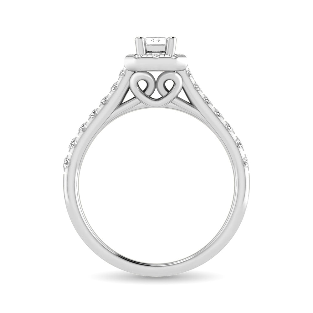 14K White Gold 1Ct.Tw. Diamond keyani Bridal Ring