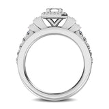 14K White Gold 1 1/2 Ctw Emerald Cut Diamond Engagement Ring