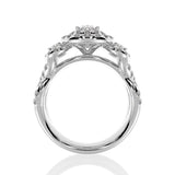 14K White Gold 1 3/4 Ctw Oval Cut Diamond Engagement Ring