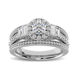 14K White Gold 1 1/2 Ctw Round Cut Diamond Engagement Ring