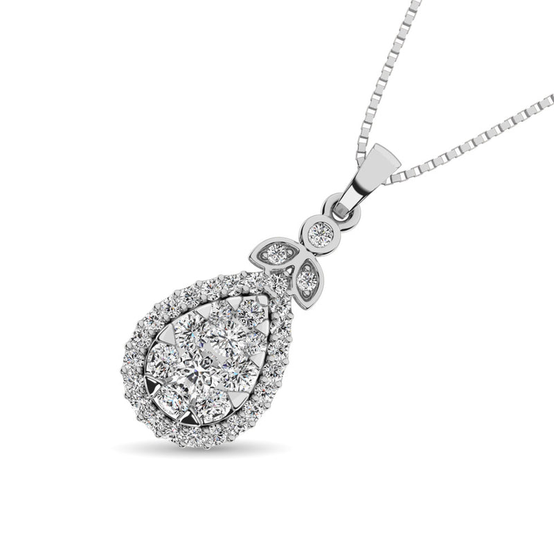 10K White Gold 2/5 Ctw Diamond Fashion Pendant