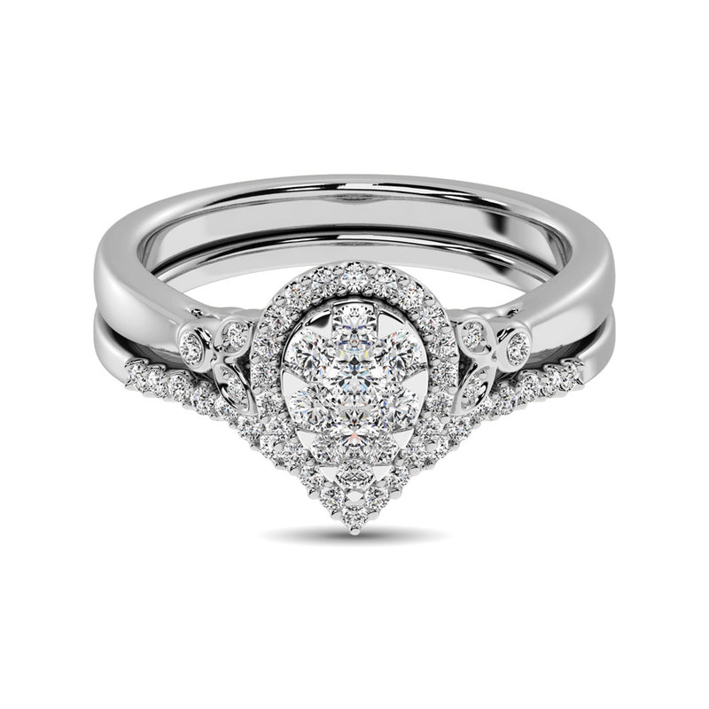 10K White Gold 1/2 Ctw Diamond Bridal Ring