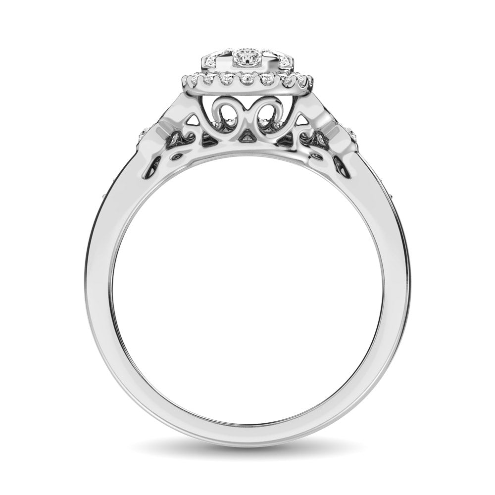 10K White Gold 1/2 Ctw Diamond Bridal Ring