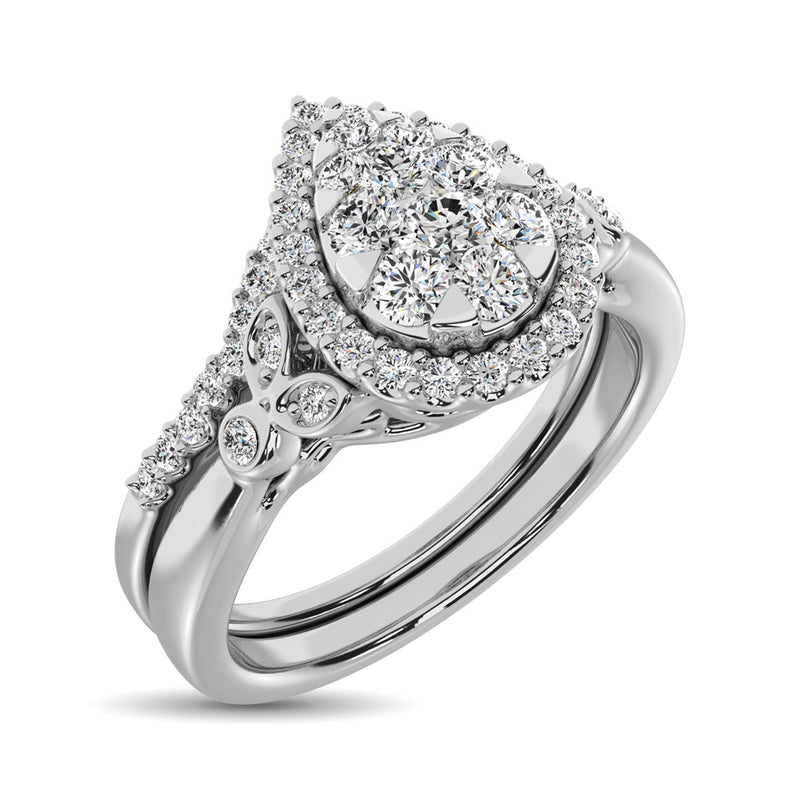 10K White Gold 1/2 Ctw Diamond Bridal Ring