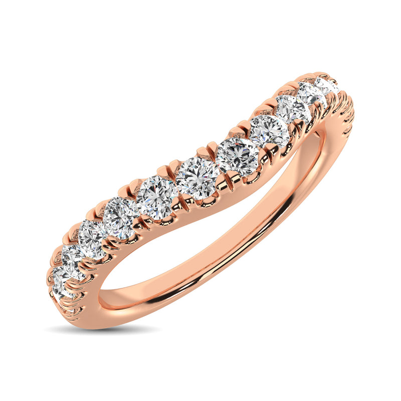 14K Rose Gold 1/2 Ct.Tw. Diamond Curve Band