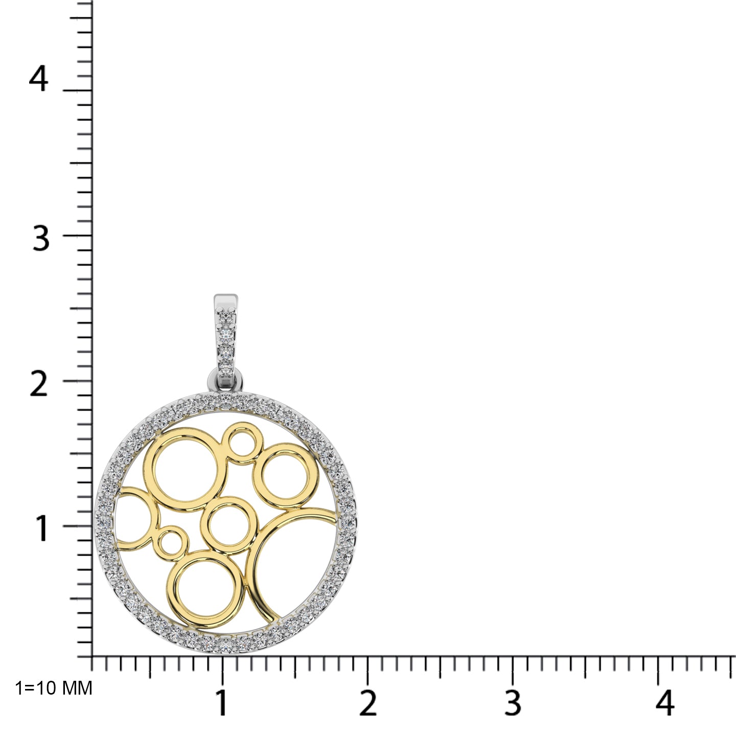 10K White Gold 1/4 Ct.Tw. Diamond Circle Pendant