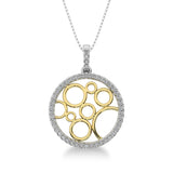 10K White Gold 1/4 Ct.Tw. Diamond Circle Pendant