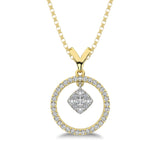 10K Yellow Gold 1/4 Ct.Tw. Diamond Circle Dangler Pendant
