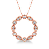 10K Rose Gold 1/4 Ct.Tw. Diamond Round & Marquise Frame Pendant