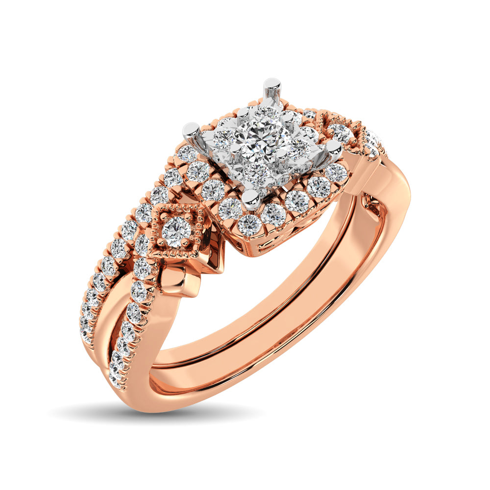 10K Rose Gold 2/5 Ct.Tw. Diamond Bridal Ring
