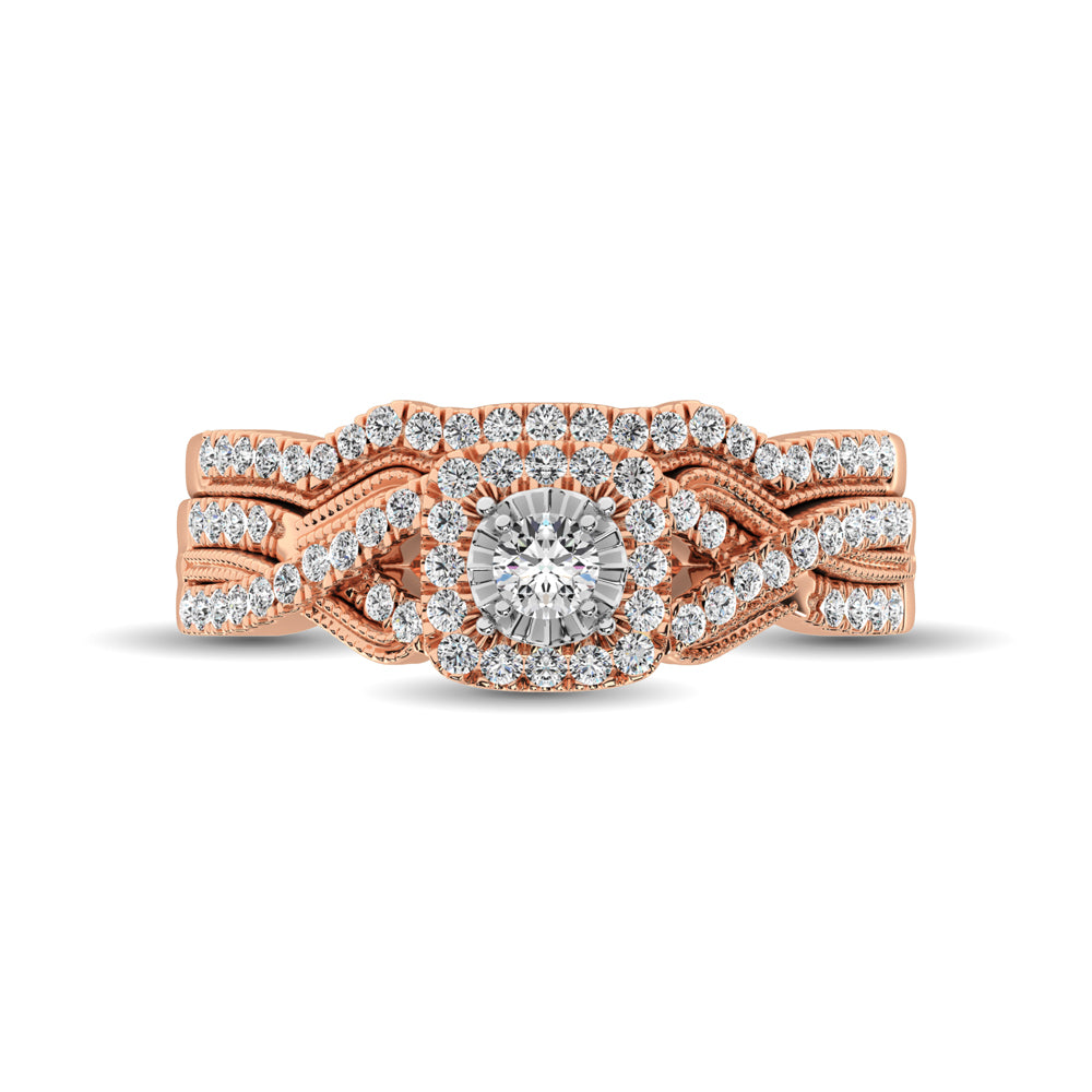 10K Rose Gold 1/2 Ct.Tw. Diamond Bridal Ring