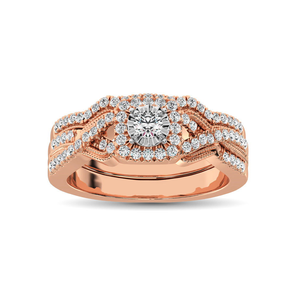 10K Rose Gold 1/2 Ct.Tw. Diamond Bridal Ring