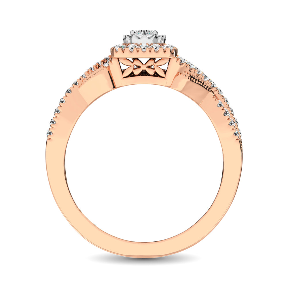 10K Rose Gold 1/2 Ct.Tw. Diamond Bridal Ring