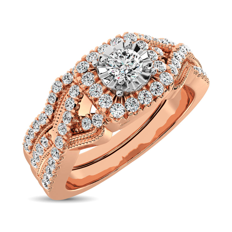 10K Rose Gold 1/2 Ct.Tw. Diamond Bridal Ring